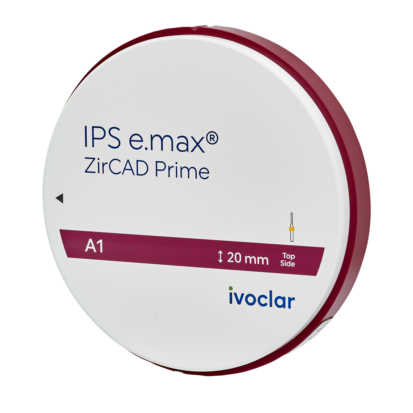 Ivoclar IPS e.max ZirCAD Prime CAD/CAM blank, ø 98,5 x 20 mm, A1