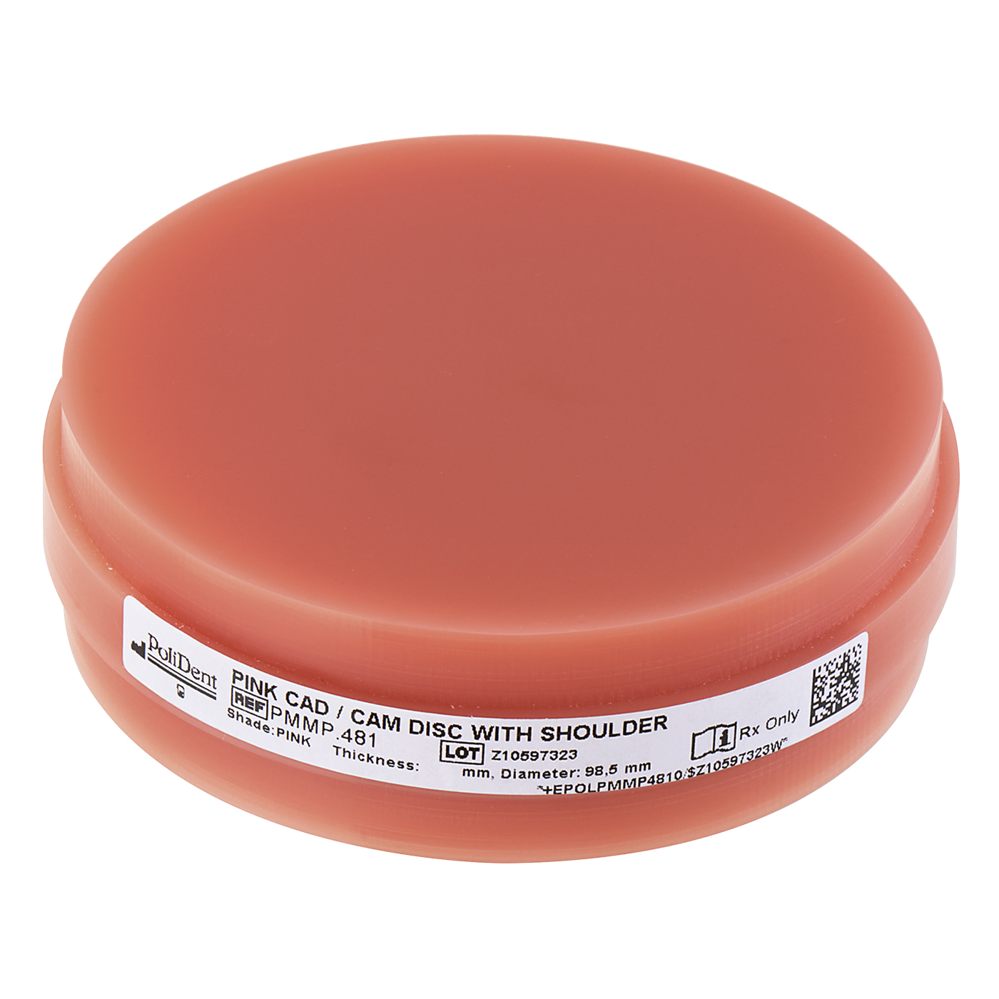 Polident Pink Basic PMMA CAD/CAM blank, ø 98.5 x 30 mm, pink veined