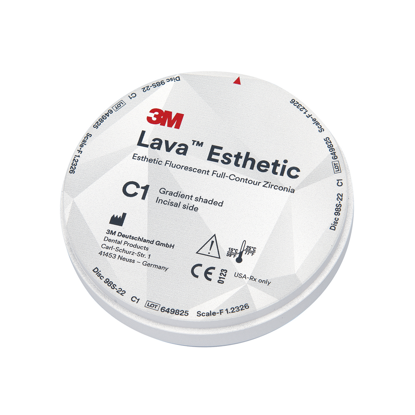 Solventum Lava Esthetic CAD/CAM Blank, ø 98.5 x 22 mm, C1