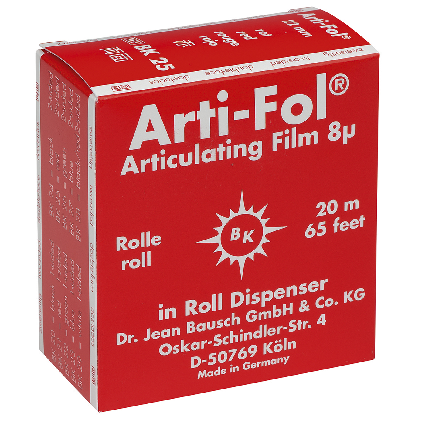 Bausch ArtiFol Articulation Foil, DoubleSided, Red