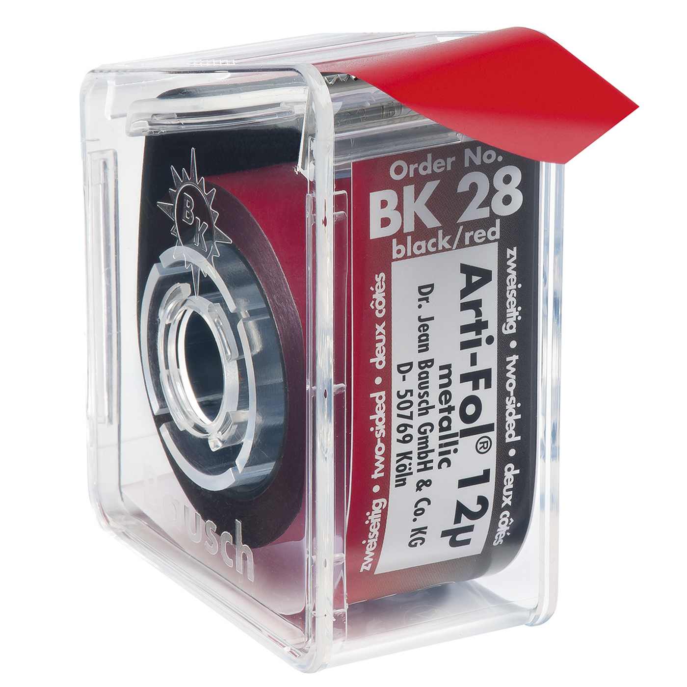 Bausch ArtiFol metallic feuille Shimstock,doub. face,noire/rouge