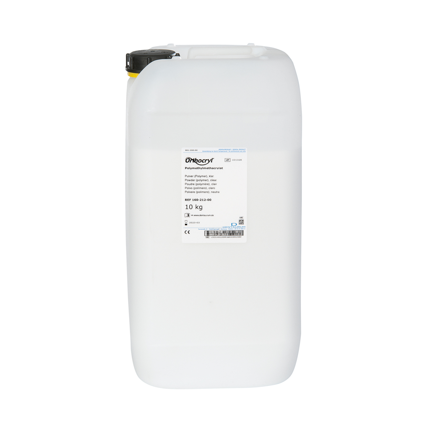 Dentaurum Orthocryl orthodontic resin, powder, clear