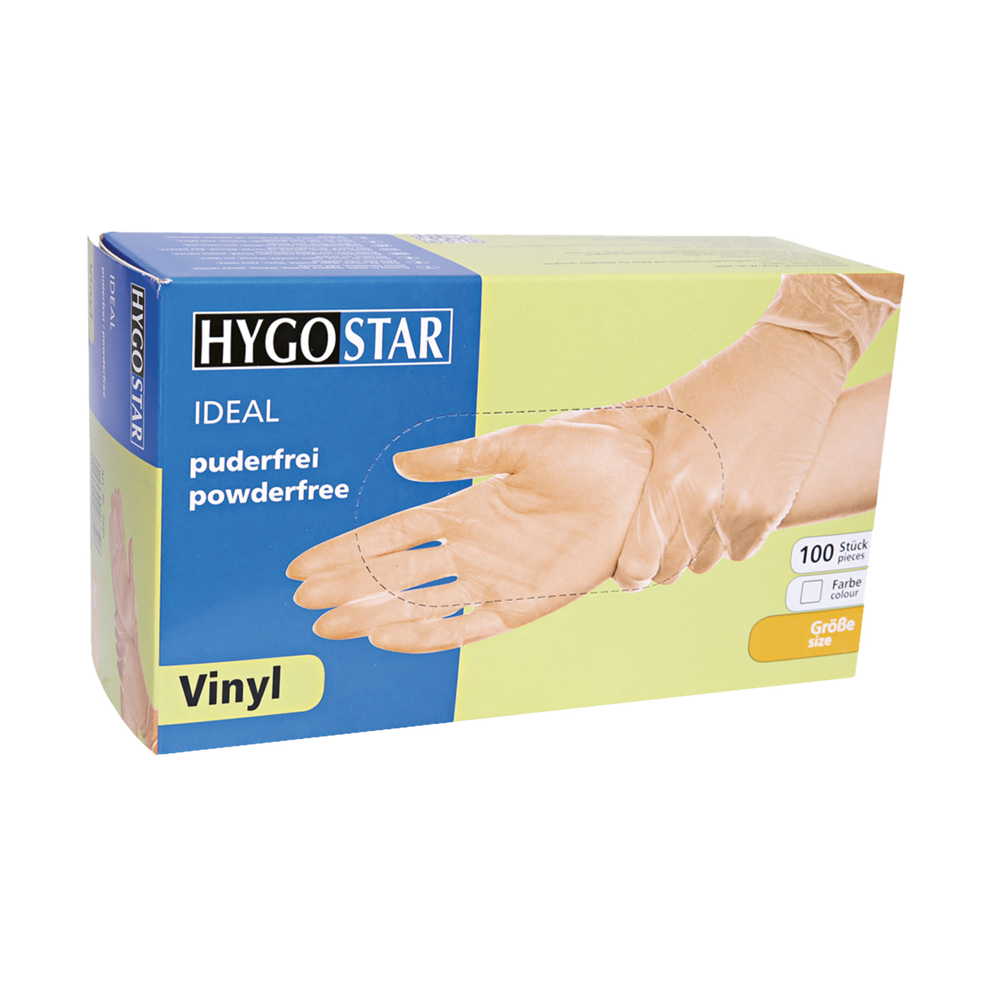 Franz Mensch Hygostar Ideal vinyl gloves, size S, 7, transparent